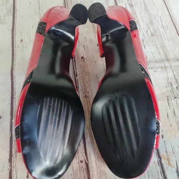 PLEASER | Red & Black Patent Leather Jenna Heels Size 14M. New in the box! - Picture 13 of 16
